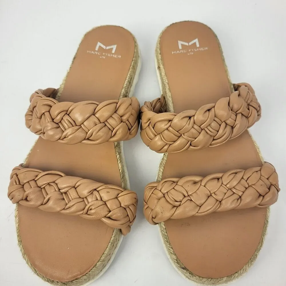 Marc Fisher Jaimee Espadrille Slide Sandal Leather